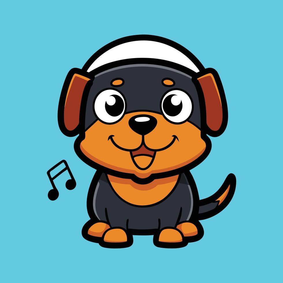 Slippery Fun Rottweiler Style vector