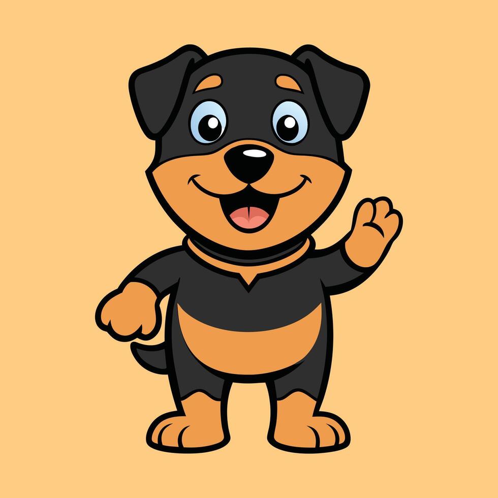 Adorable Rottweiler Hello vector