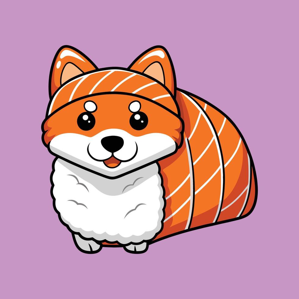 Sushi Lover Rottweiler Puppy vector