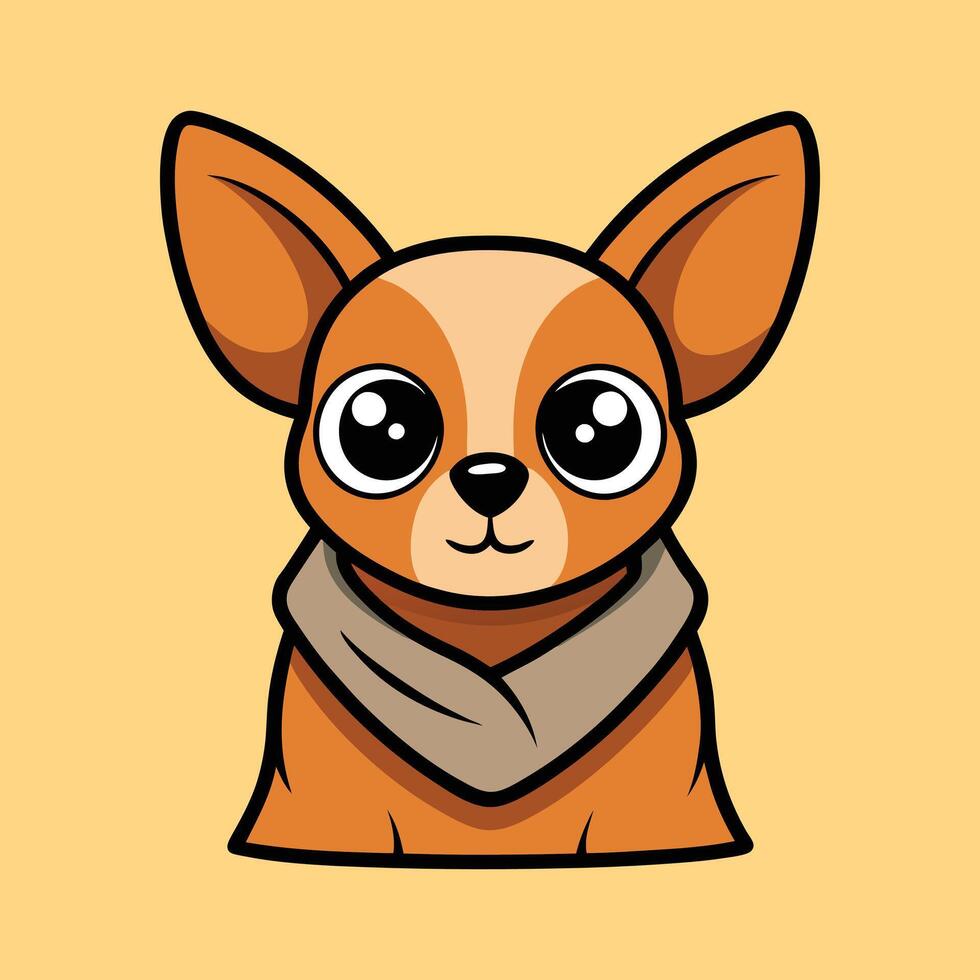 Adorable Chihuahua Wrapped in Warmth vector