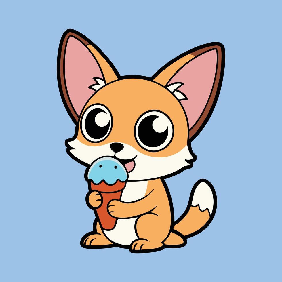 Ice Cream Cone Happiness for Chihuahua vector