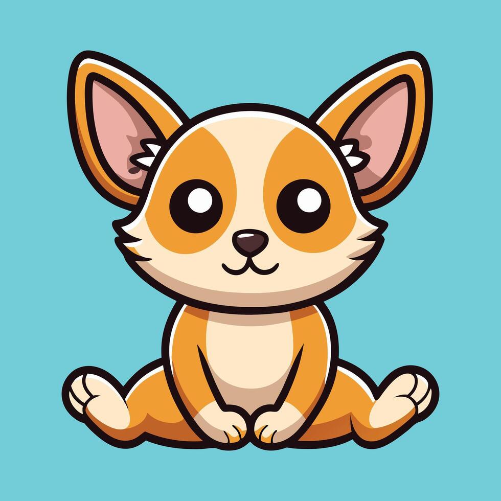 Chihuahua Baby Finding Zen on the Mat vector