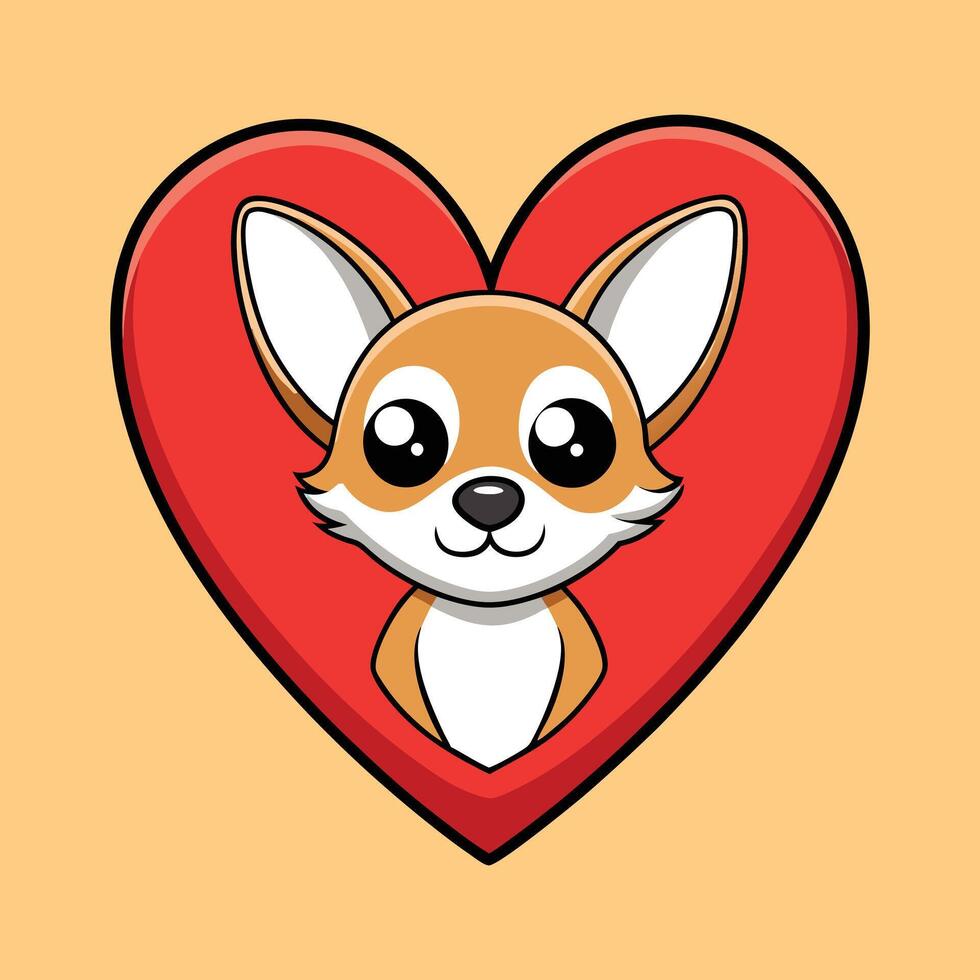 Chihuahua Wrapped in a Blanket of Hearts vector