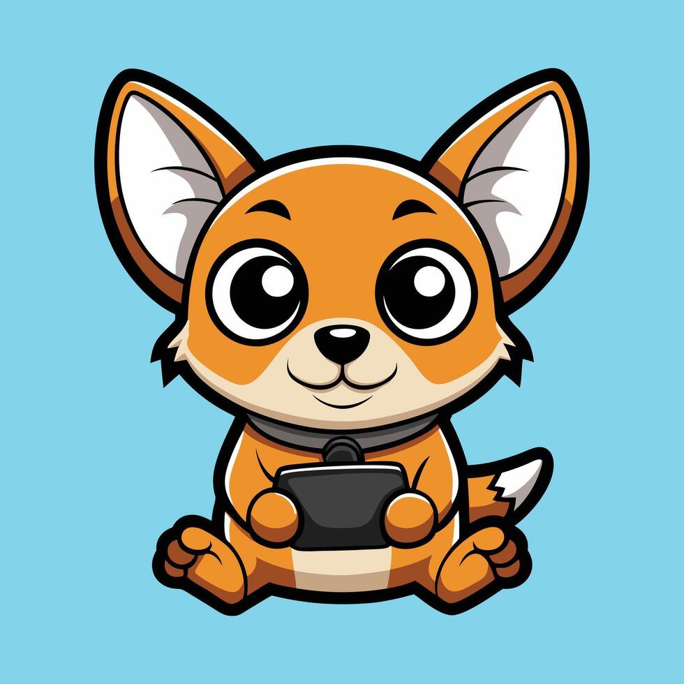 Cute Chihuahua on a Gaming Quest vector