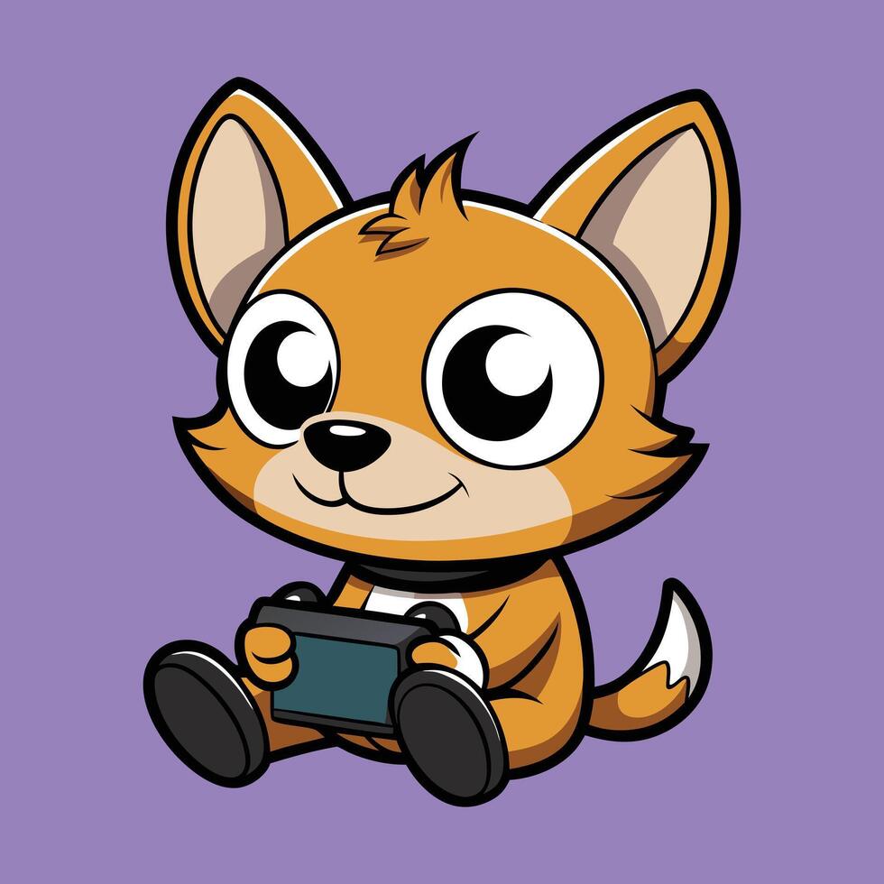 Playful Chihuahua Ready to Game vector