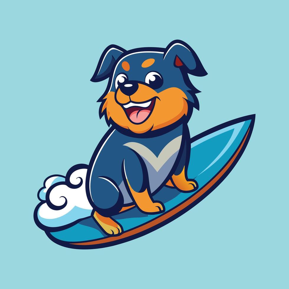 Cool Rottweiler Making Waves vector