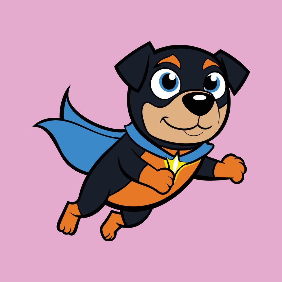 Adorable Rottweiler in Flight vector