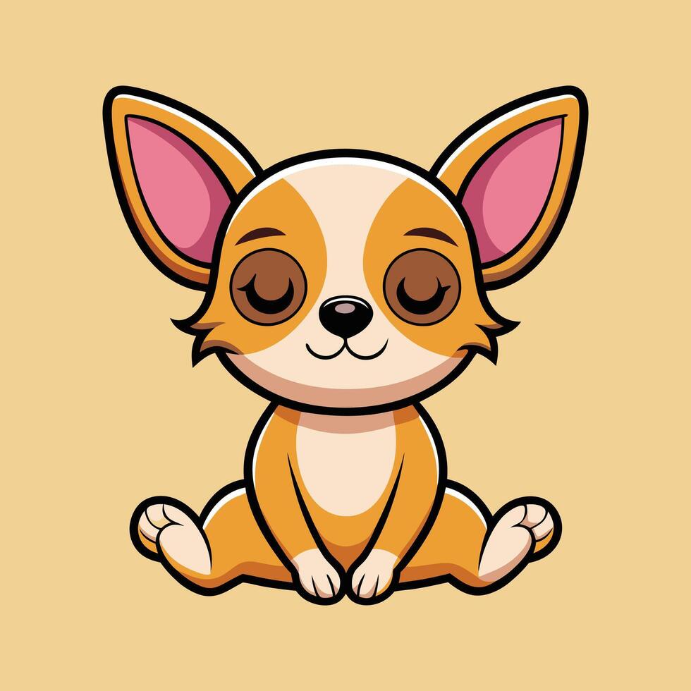 Cute Chihuahua Baby in a Peaceful Pose vector