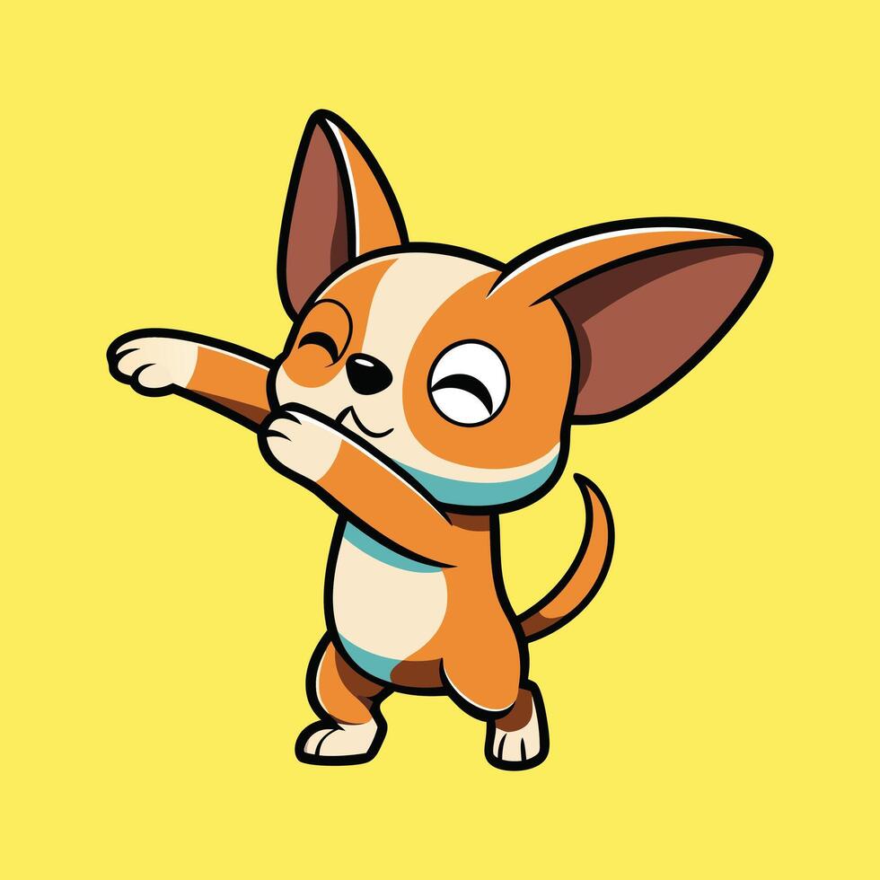 Adorable Chihuahua Dabbing with Style vector