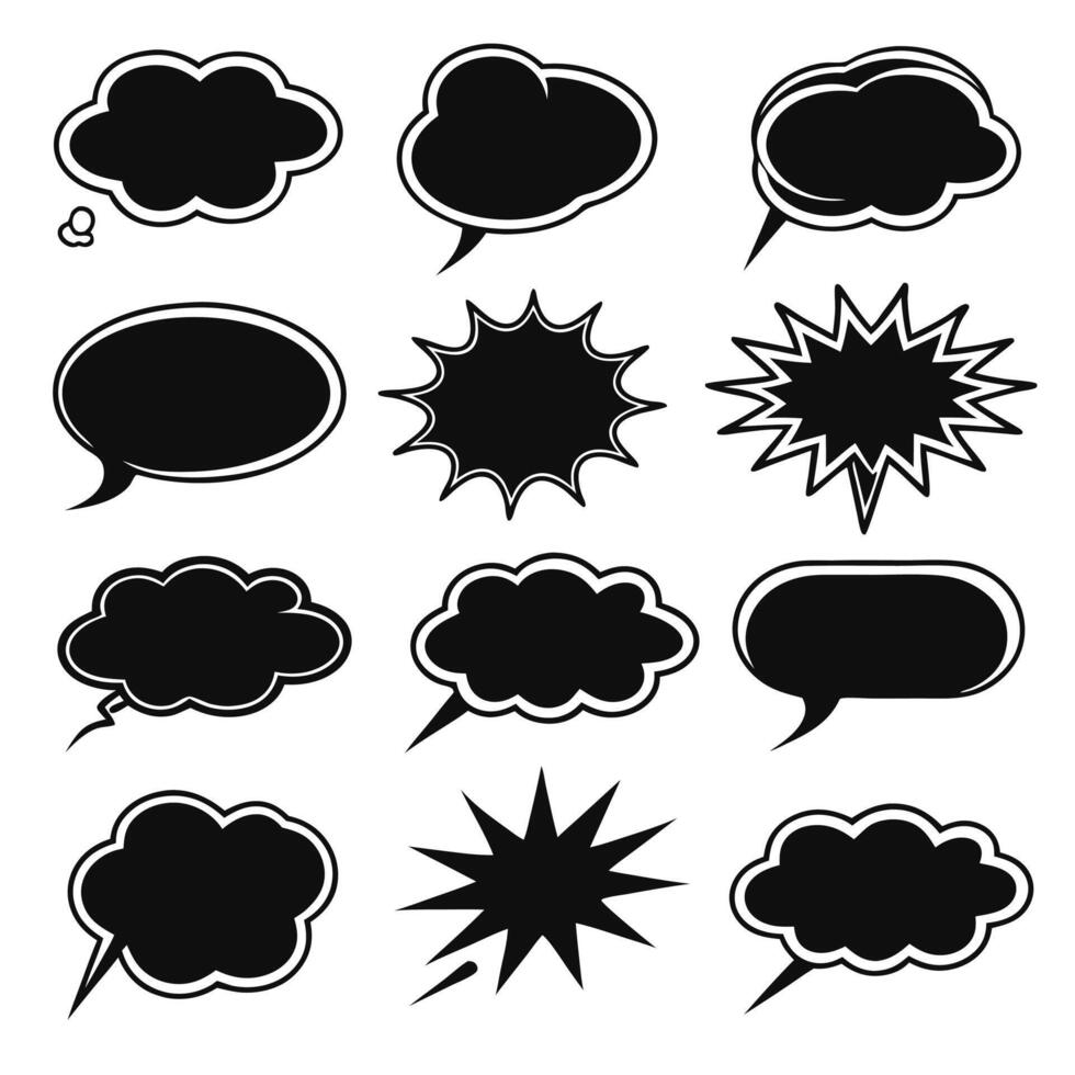 Blank Speech Bubbles Set for Designs vector