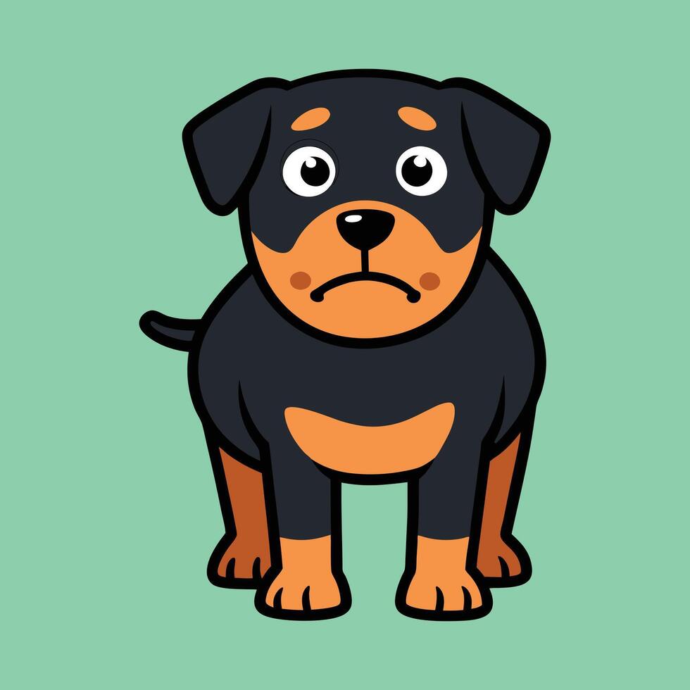 Poor Rottweiler Feeling Unwell vector