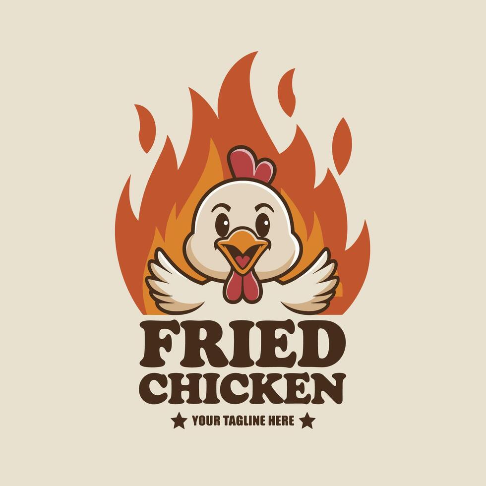 Fried Chicken Logo Mascot Design vector