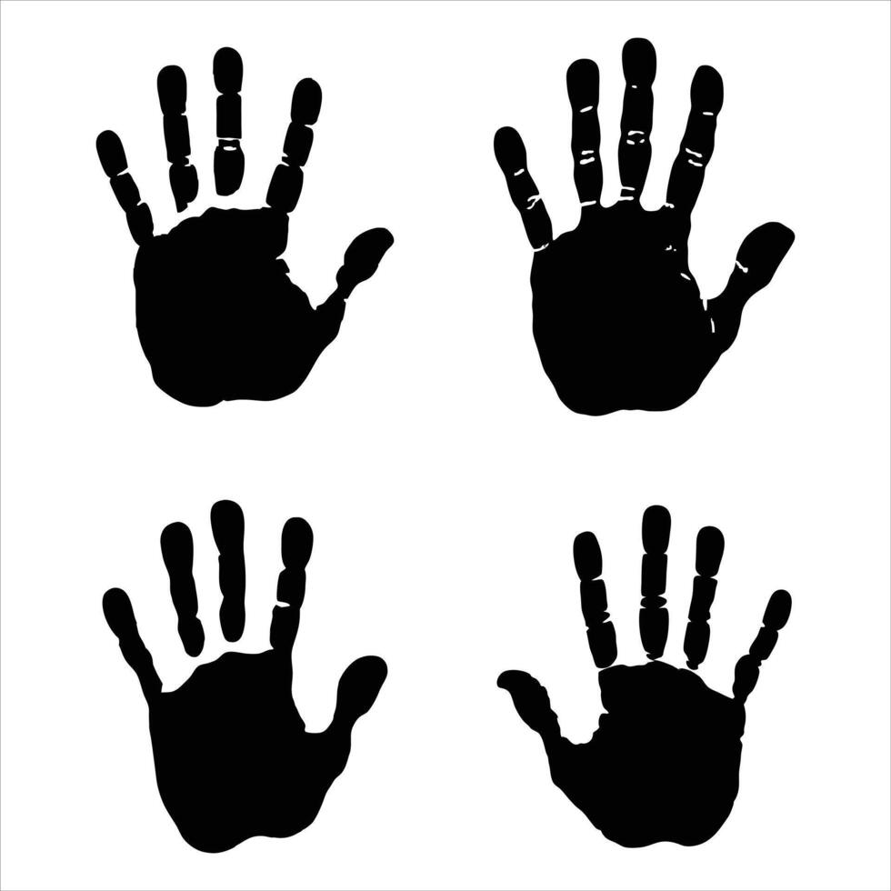 Colorful Painted Handprint Silhouette vector
