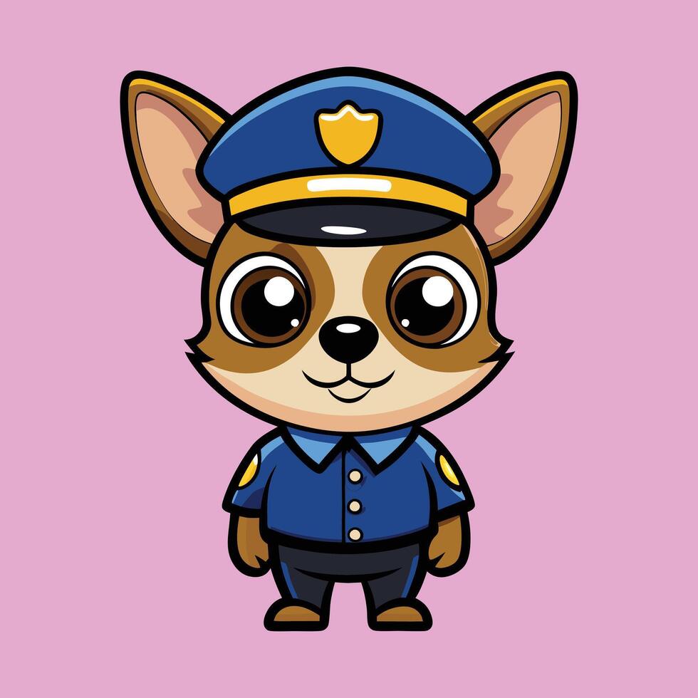 Playful Chihuahua Solving Crime in Style vector