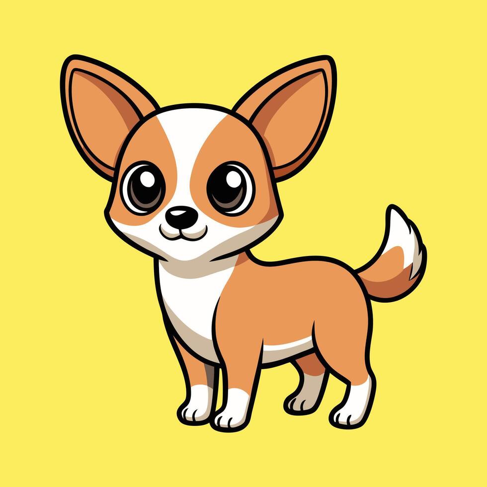 Cute Chihuahua Standing Tall in a Cartoon World vector