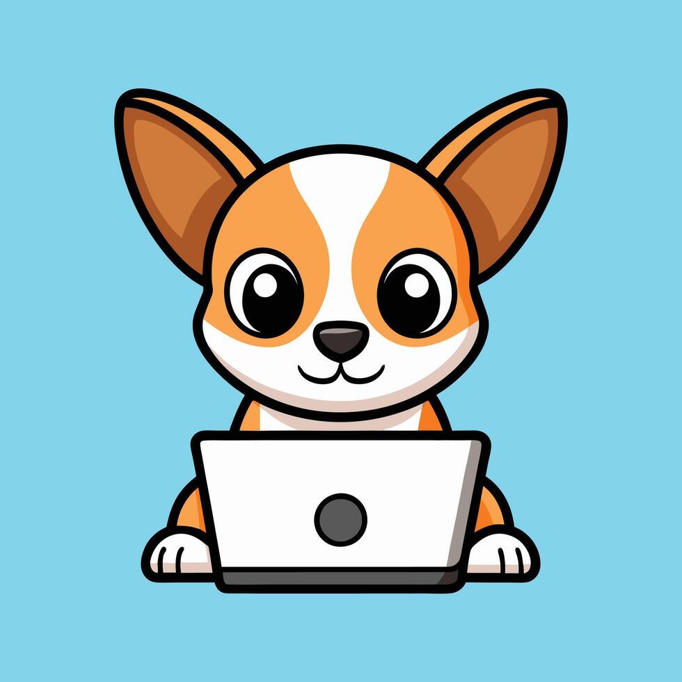 Chihuahua in a Productive Work Session vector