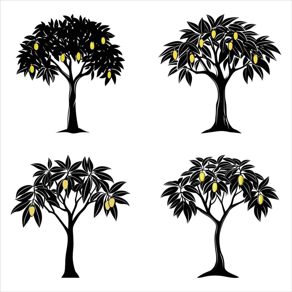Flourishing Mango Tree Illustration vector