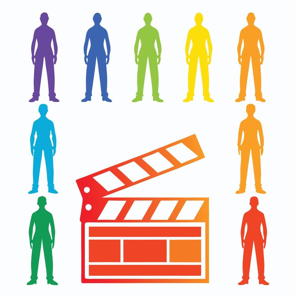 photographer silhouette collection. paparazzi, photography, studio, camera, people vector