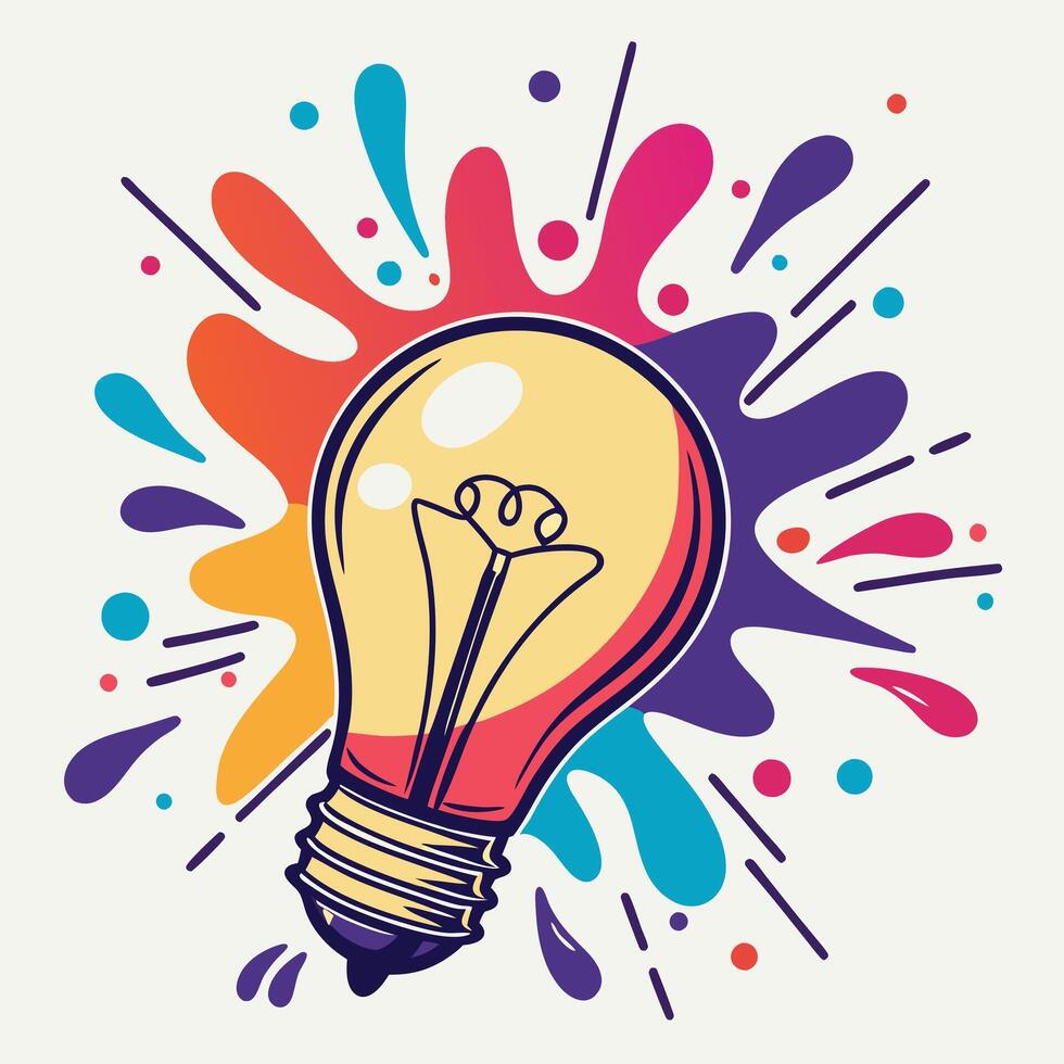 Expressive Energy Colorful Light Bulb Illustration vector
