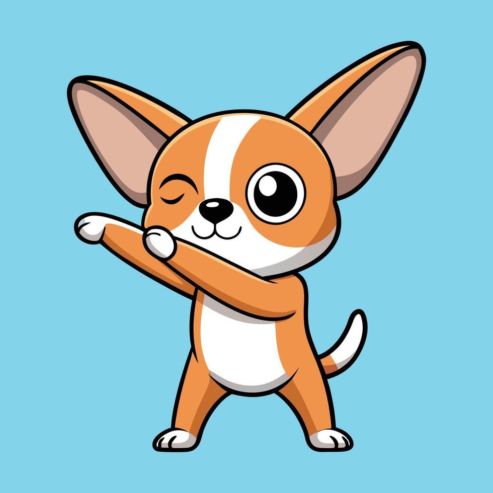 Cute Chihuahua Showing Off a Dab vector