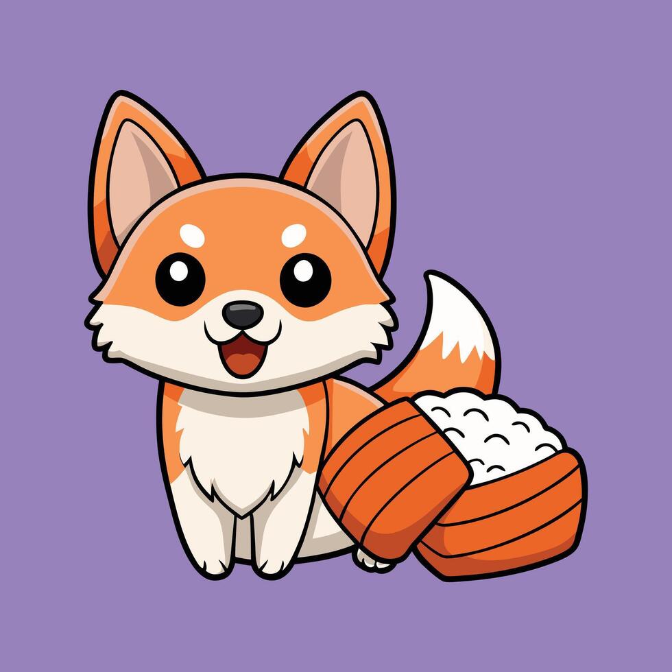 Adorable Chihuahua Enjoying Sushi with Salmon vector
