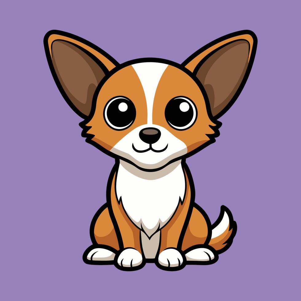 Tiny Chihuahua Sitting Like a Good Pup vector