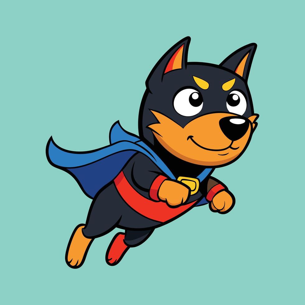 Rottweiler Flying Through the Sky vector