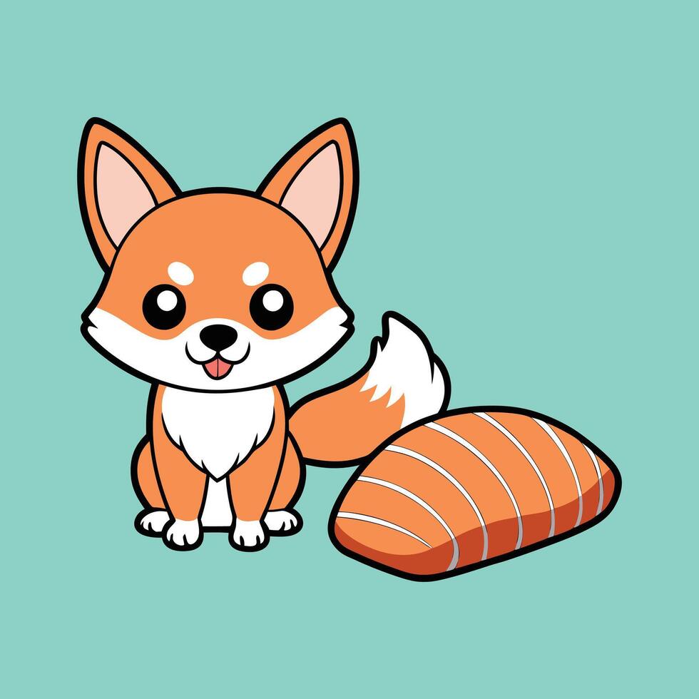 Playful Chihuahua Loving Salmon Sushi vector