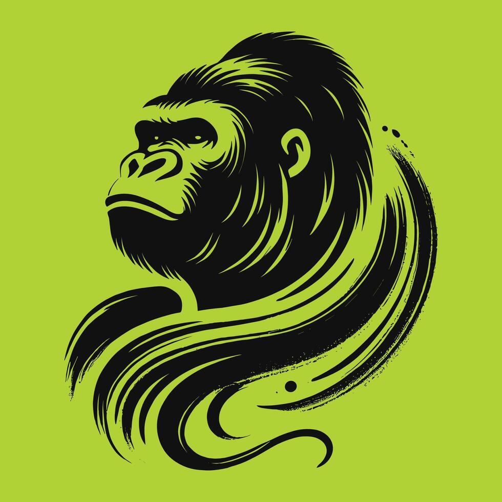 Gorilla Head art vector