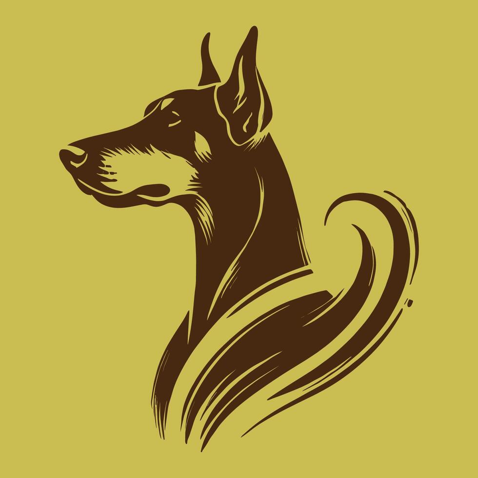 Dobermann Illustration Elements vector