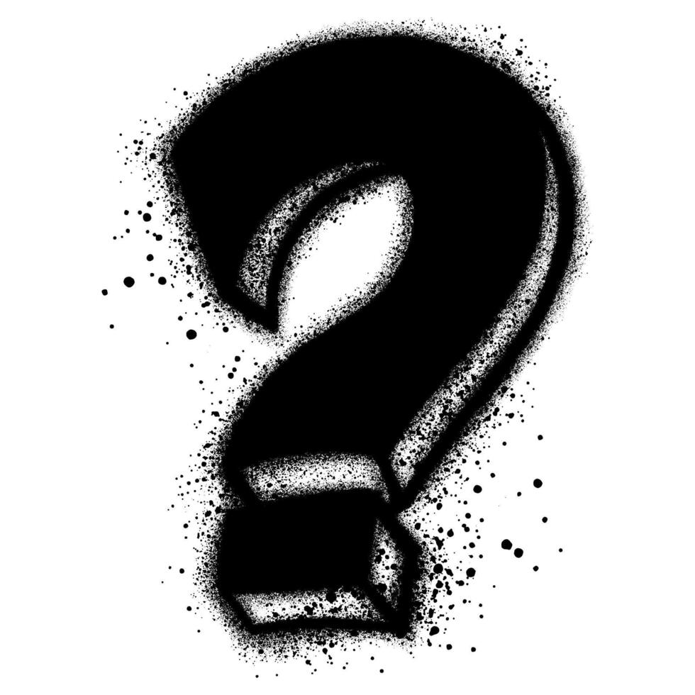 Spray Painted Graffiti question mark Sprayed isolated with a white background. vector