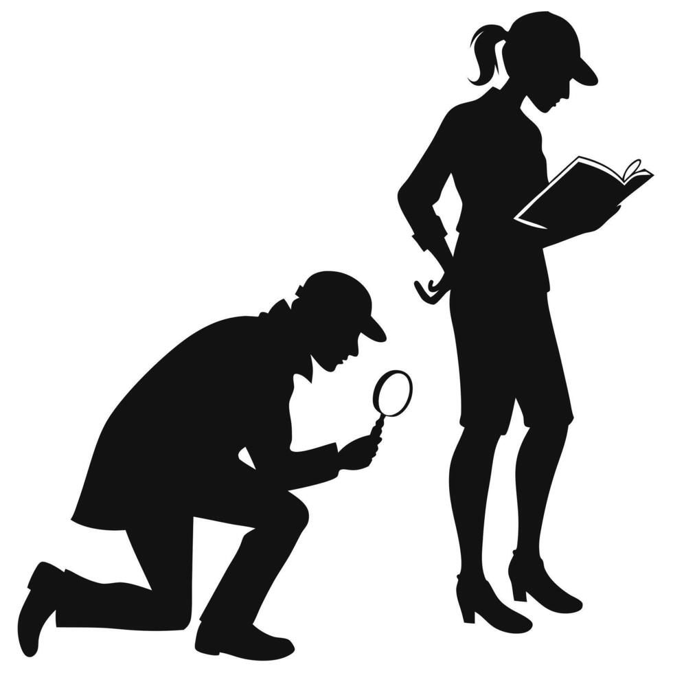 Stylish Detective Couple vector