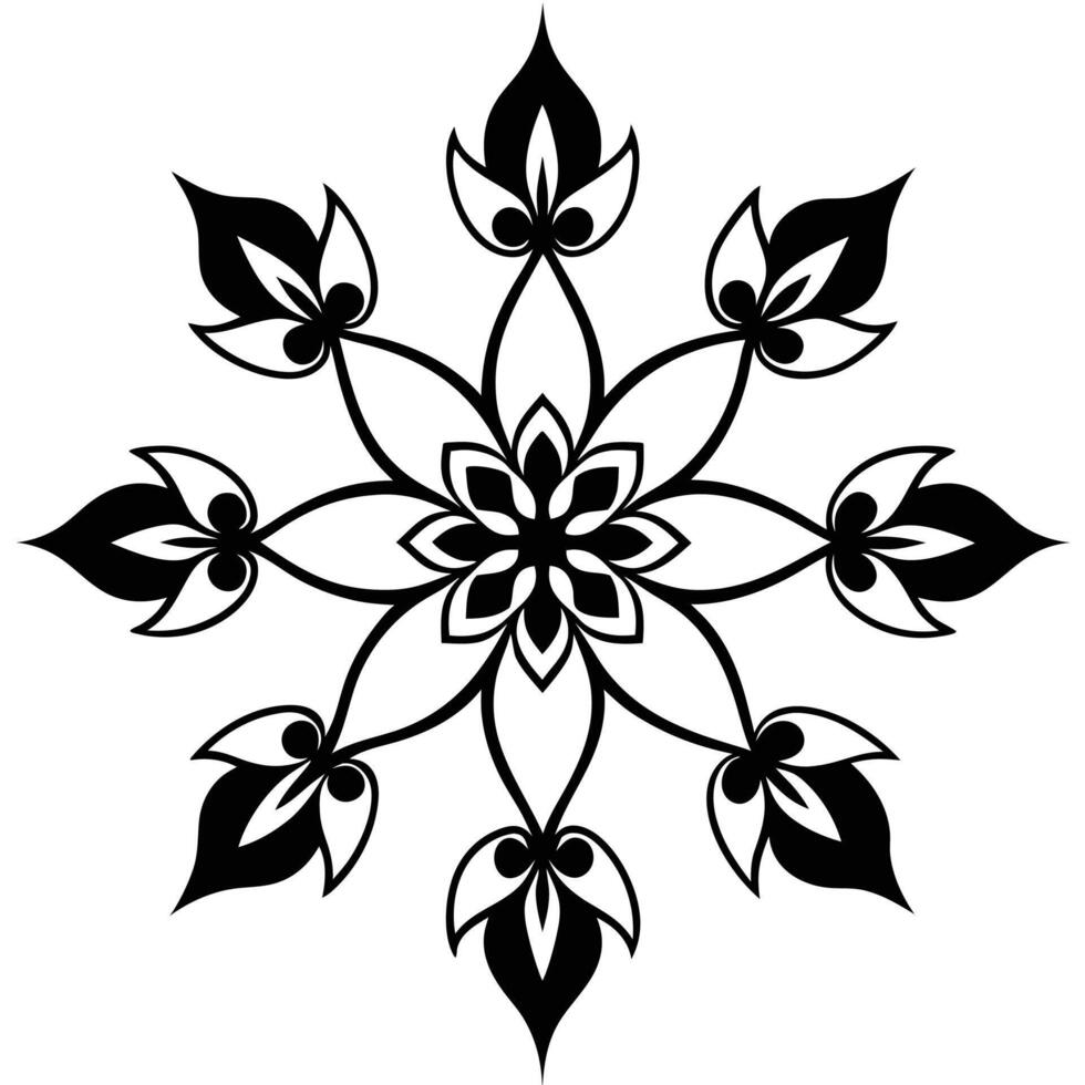 Ornamental Floral Silhouette Set vector