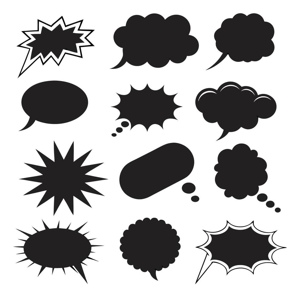 Empty Comic Speech Bubbles Collection vector
