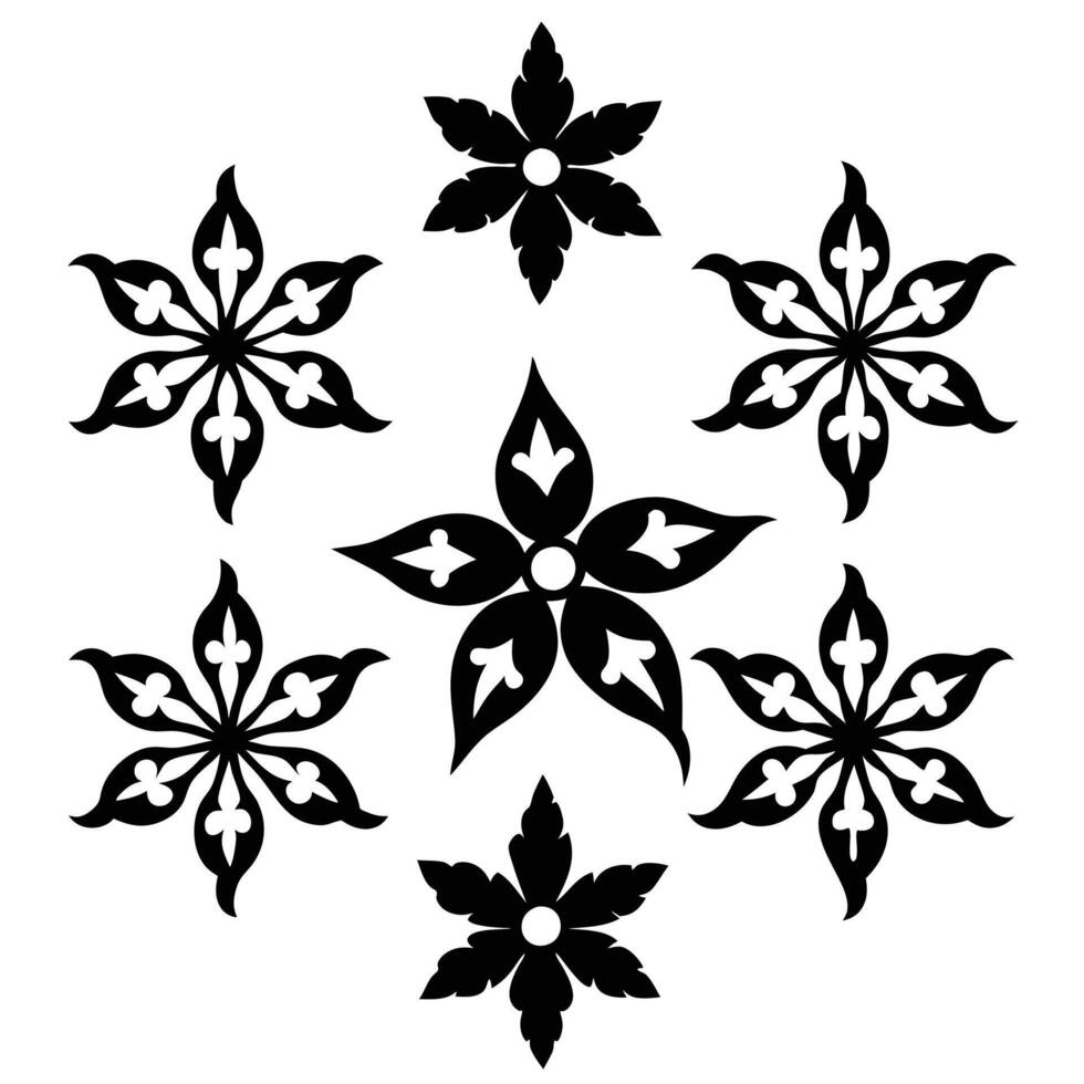 Botanical Floral Ornaments Silhouettes vector