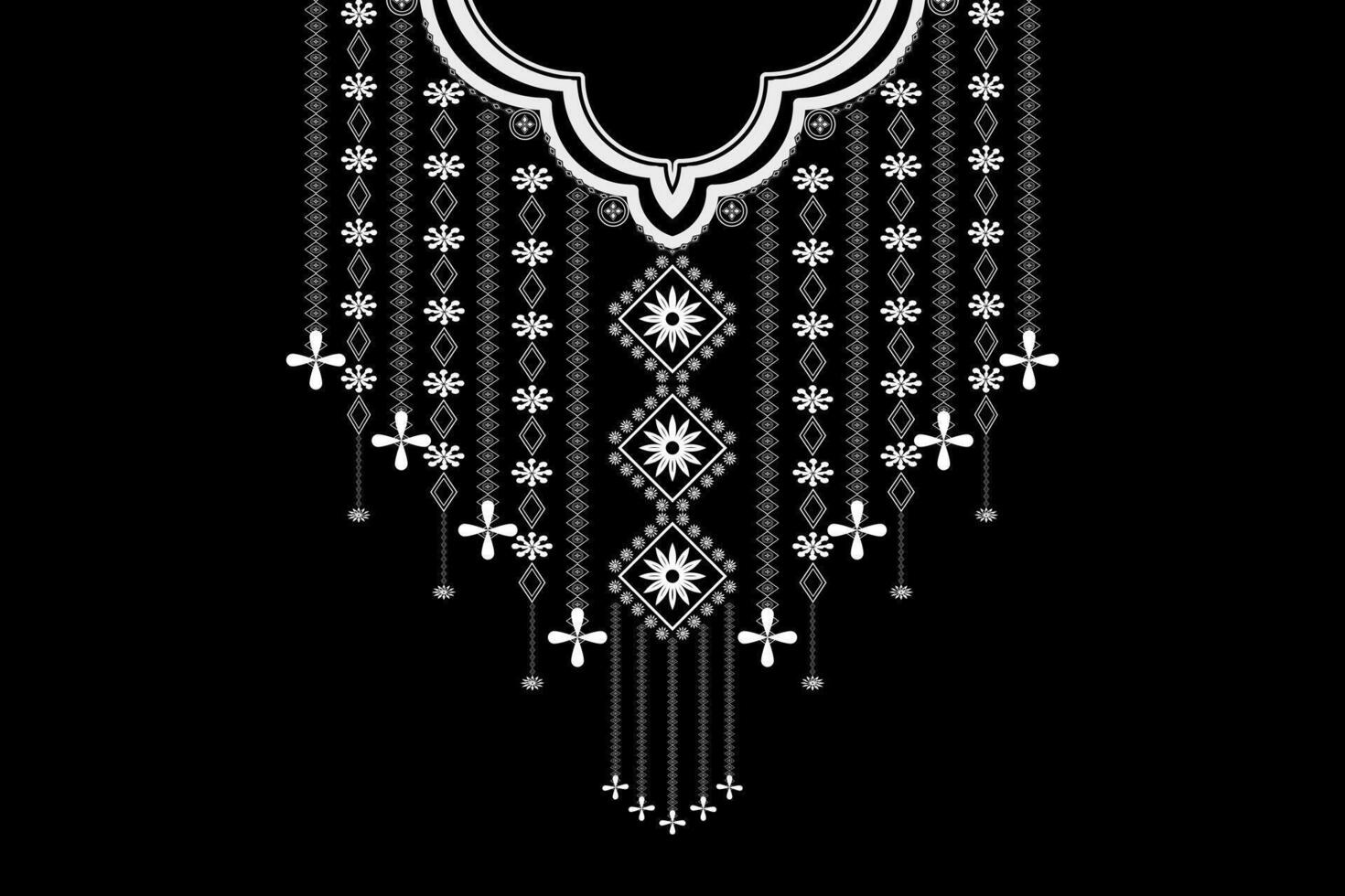 Geometric Ethnic Neckline Pattern vector