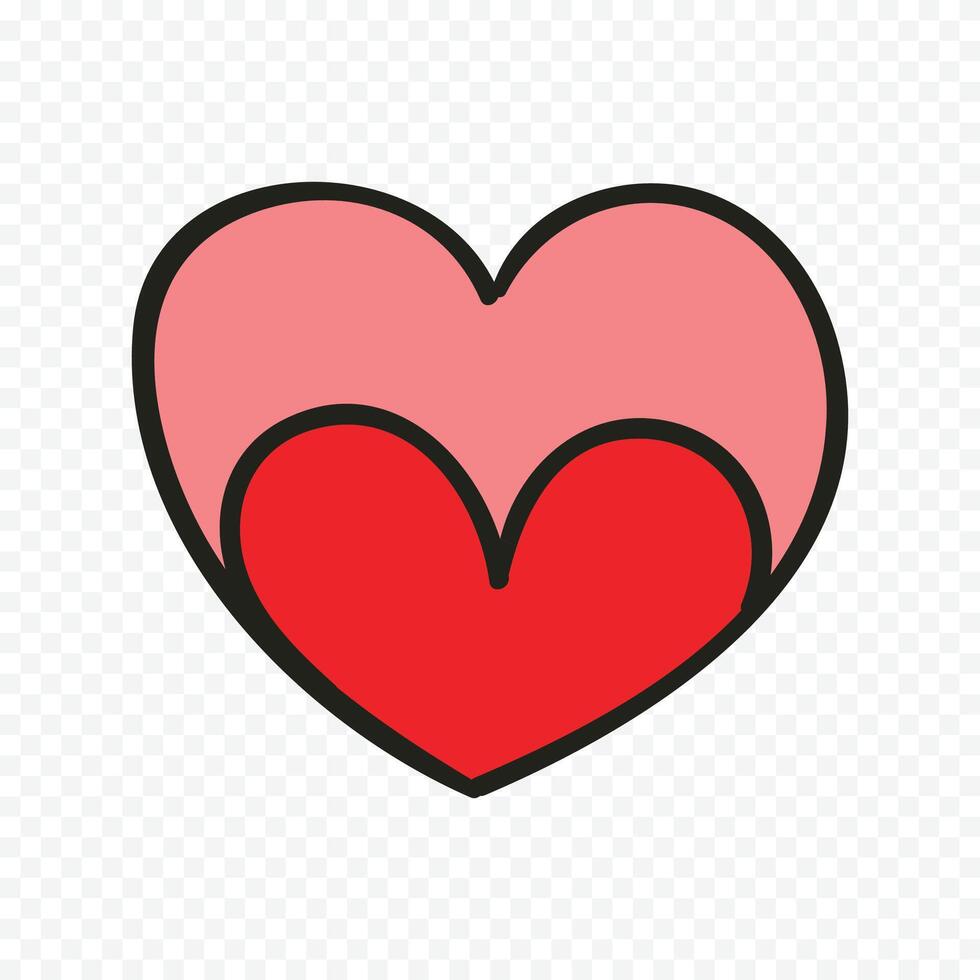 Valentines decor element red heart shape sketch on a white background vector