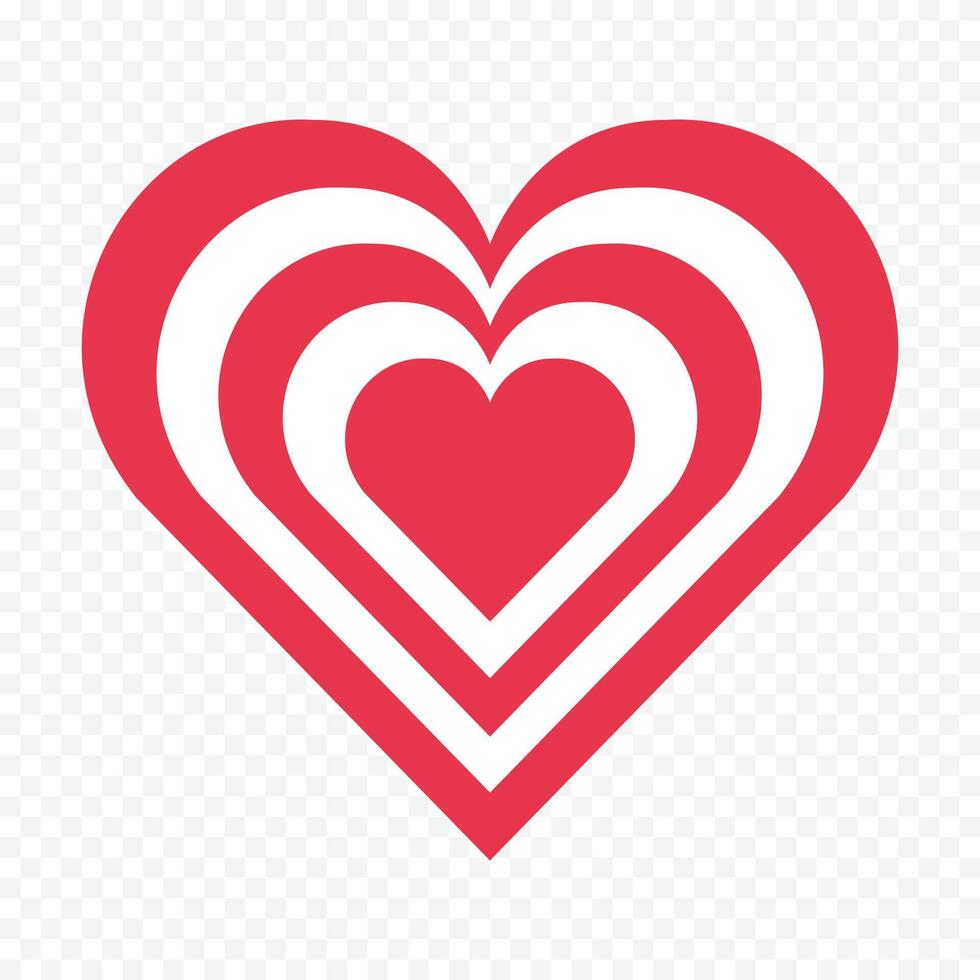 Valentines decor elements red hearts shapes sketch vector