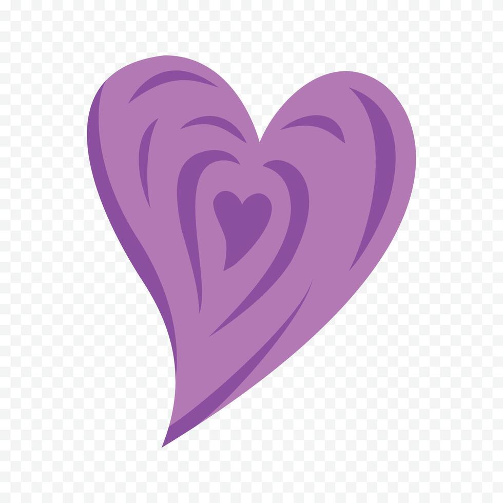 Cute pastel hand drawn doodle heart design illustration on the white background vector