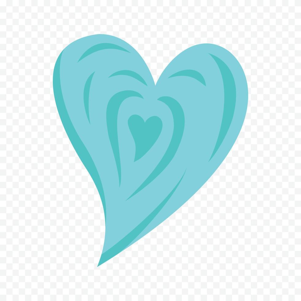 Cute pastel hand drawn doodle heart illustration on a white background vector