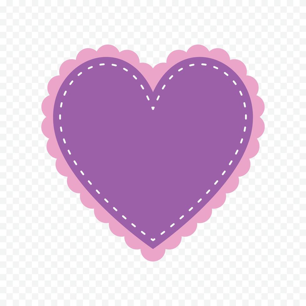 Cute pastel hand drawn doodle heart illustration isolated on the white background vector