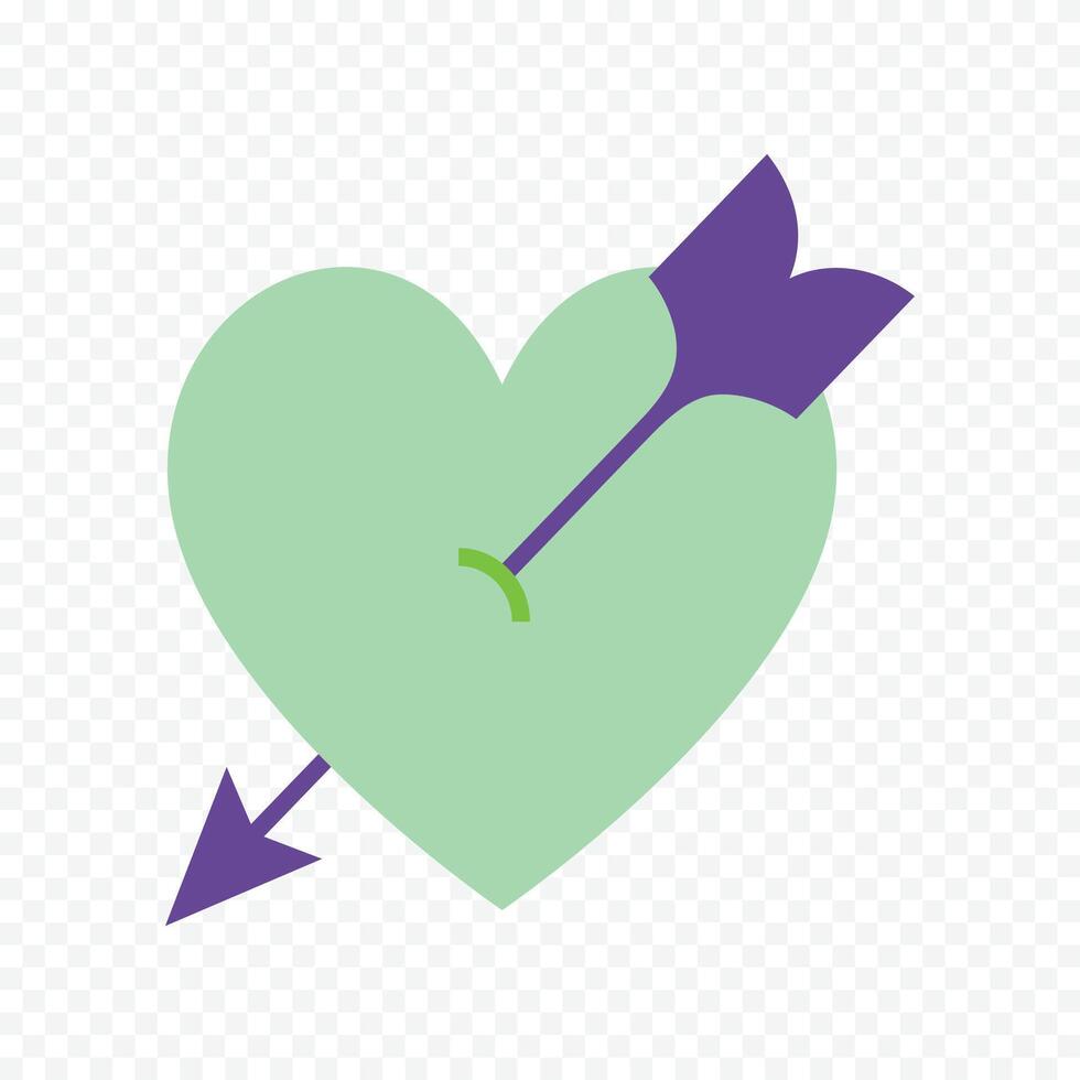 Cute pastel hand drawn doodle heart illustration isolated on white background vector
