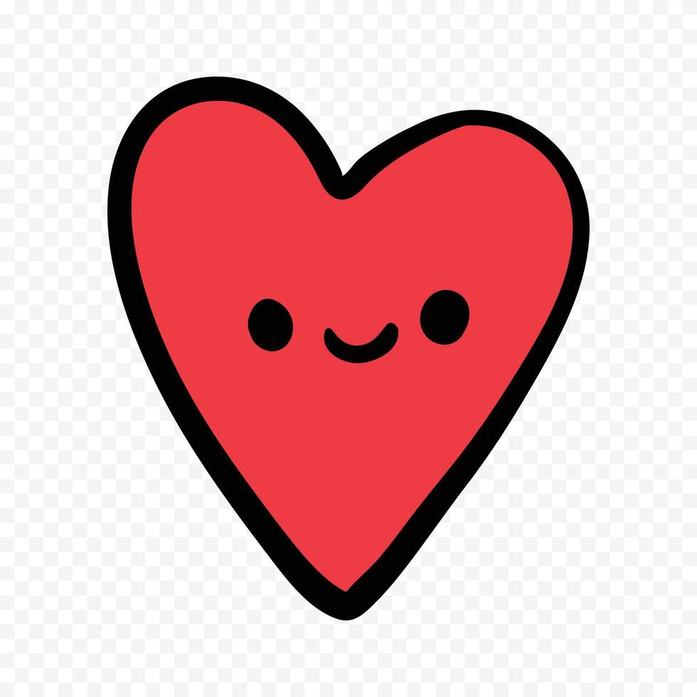 hand drawn doodle heart icon illustration on a white backkground vector