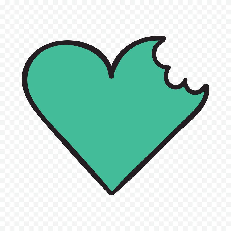 hand drawn doodle heart icon illustration on the white backkground vector