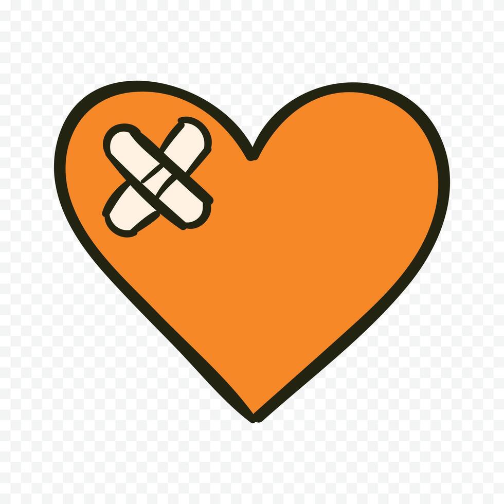 hand drawn doodle heart icon illustration on a white vector