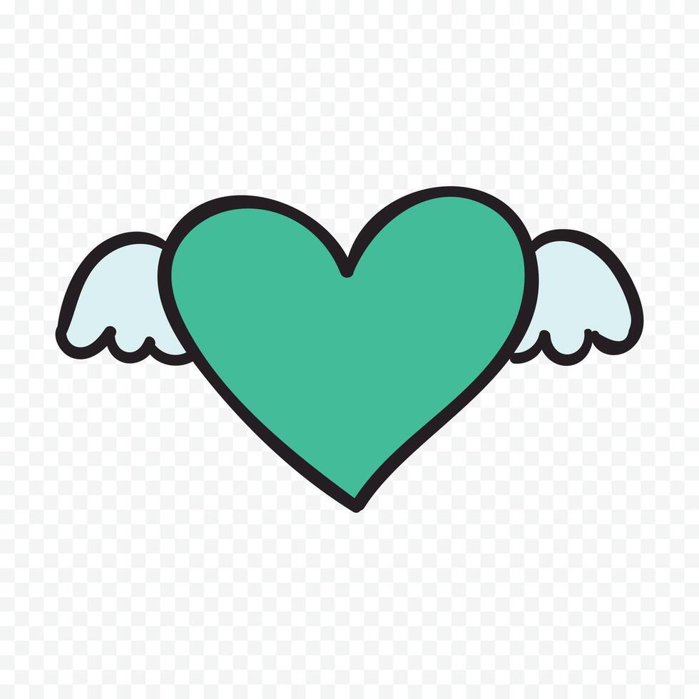 hand drawn doodle heart icon illustration on white background vector