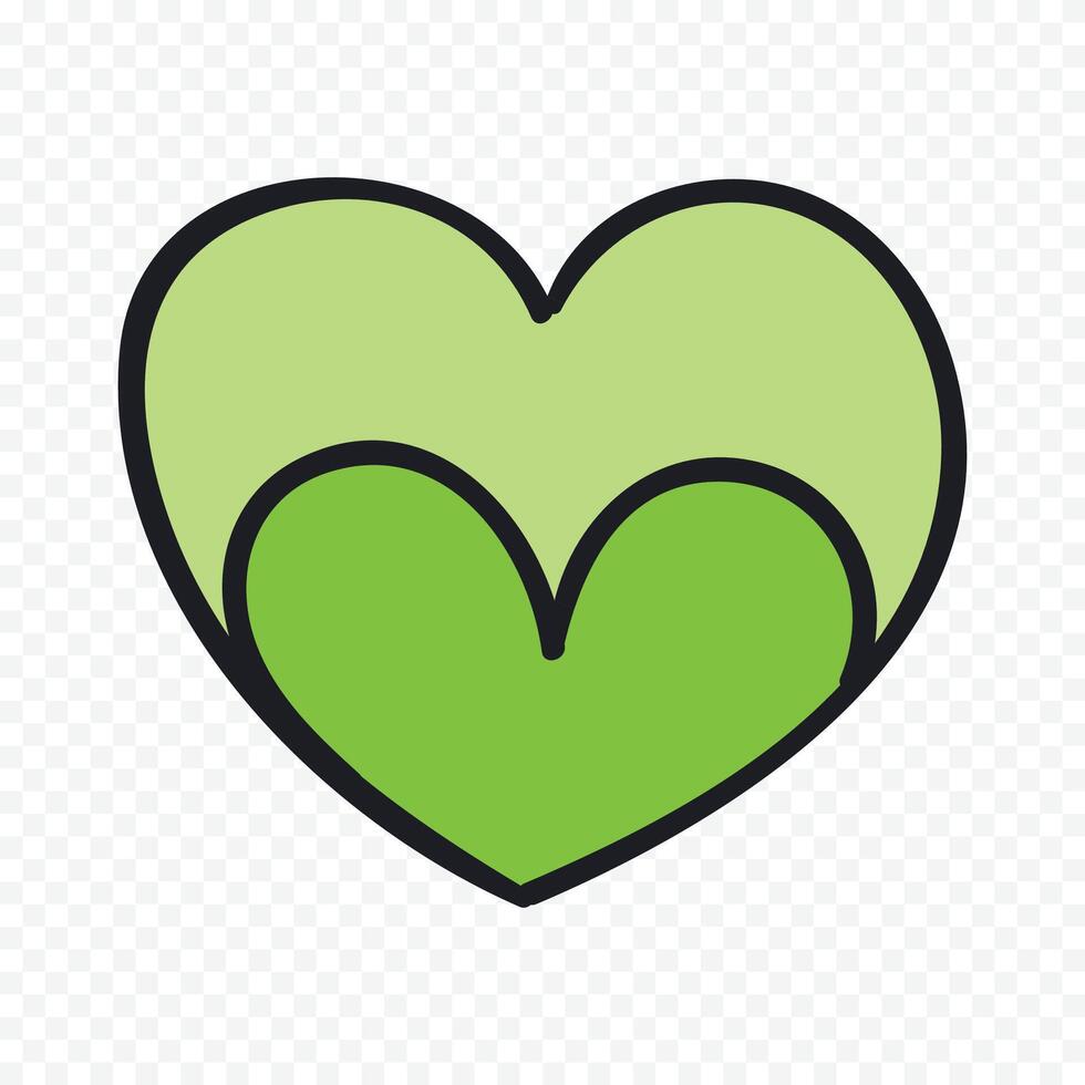 hand drawn doodle heart icon on white background vector