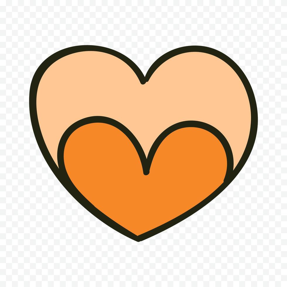 hand drawn doodle heart icon on white vector
