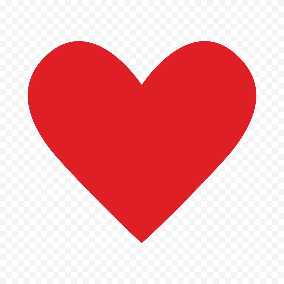 Red Heart Symbol on the white backkground vector