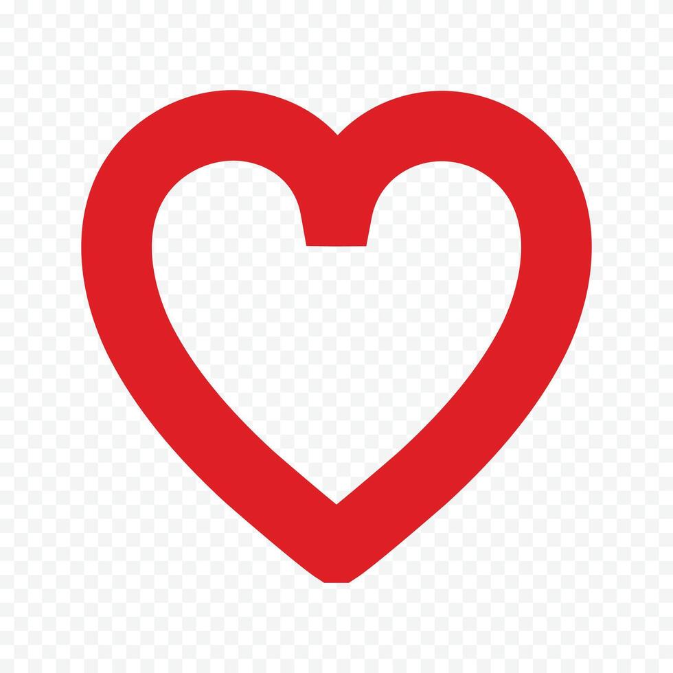 Red Heart Symbol Isolated on white background vector